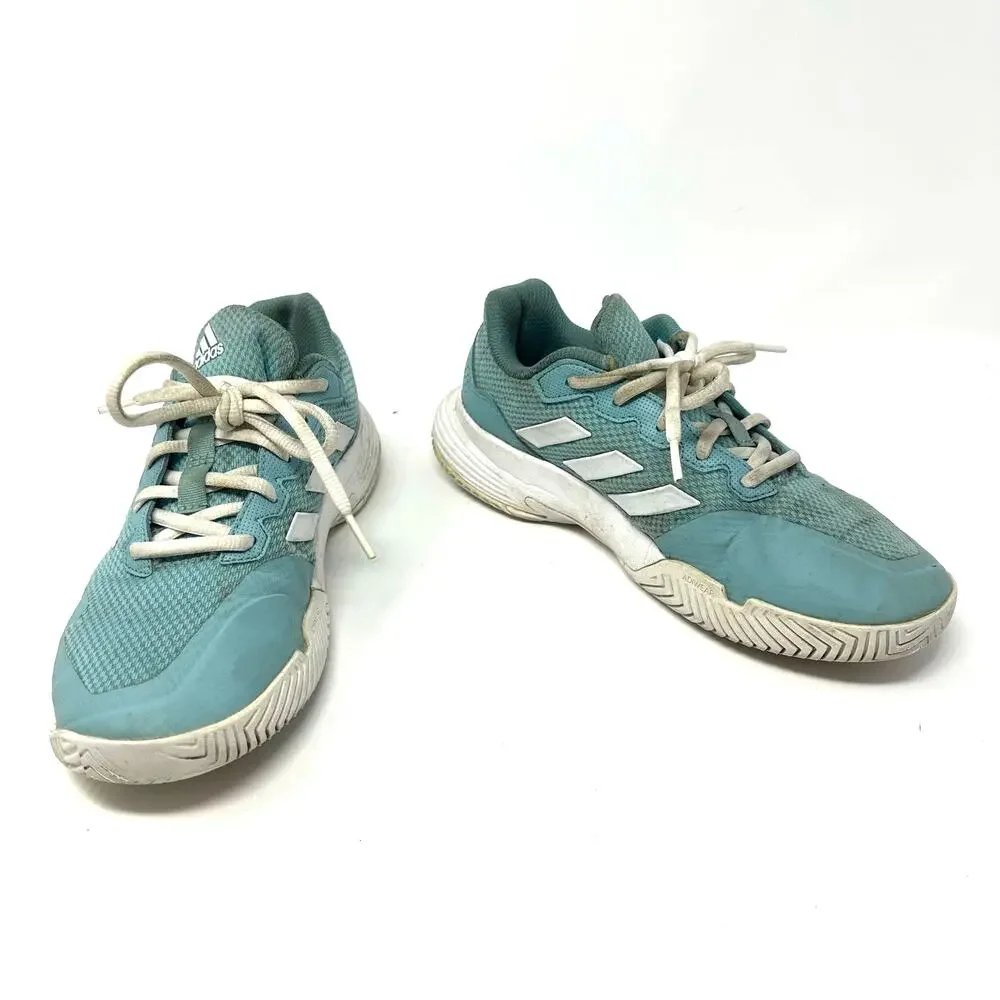 Adidas Size 7 PickleBall Shoes Teal Lace Up Sneaker‎ Outdoor Court Athletic wear